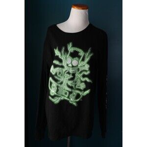 The Simpsons Halloween Bart Long Embroidered Sleeve Shirt Glow In The Dark Large